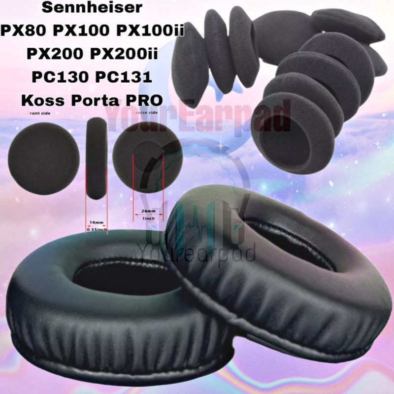 Cuscinetti Ricambio 50mm Per Cuffie Sennheiser - Compatibili Con PX100, PC Series, PMX, PXC, HD50, Ecc.