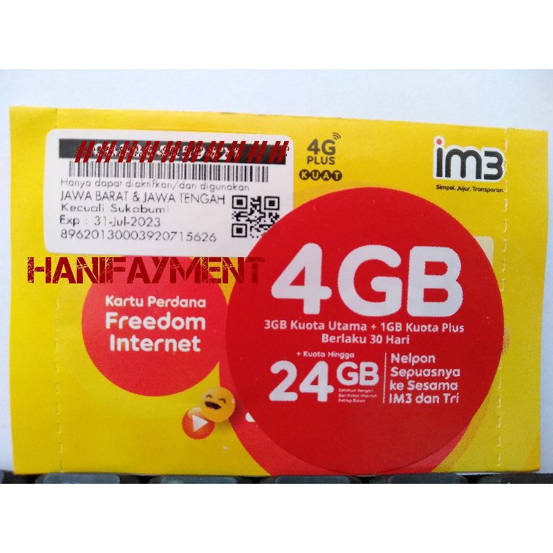 KARTU PERDANA DATA INDOSAT 4GB