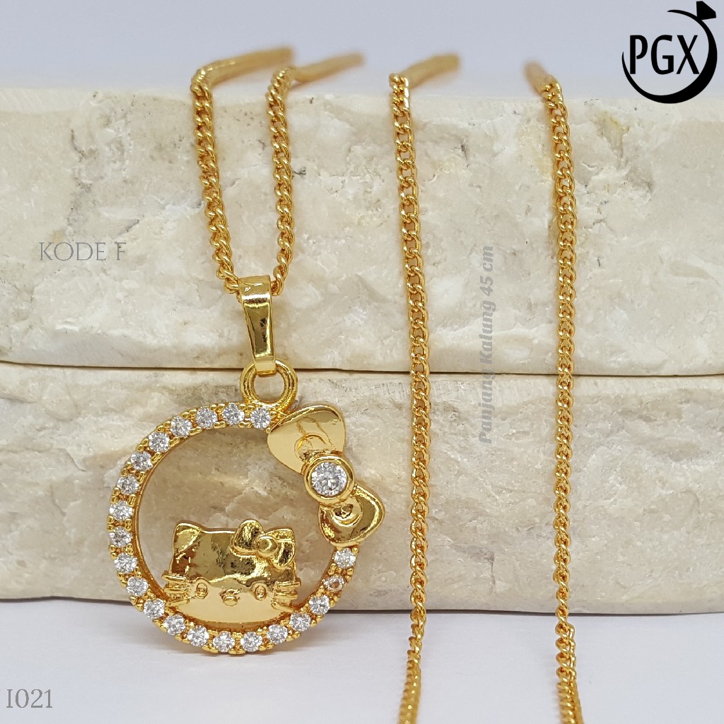 PGX Liontin Kalung Xuping Wanita Aksesoris Fashion Perhiasan Lapis Emas  - I021