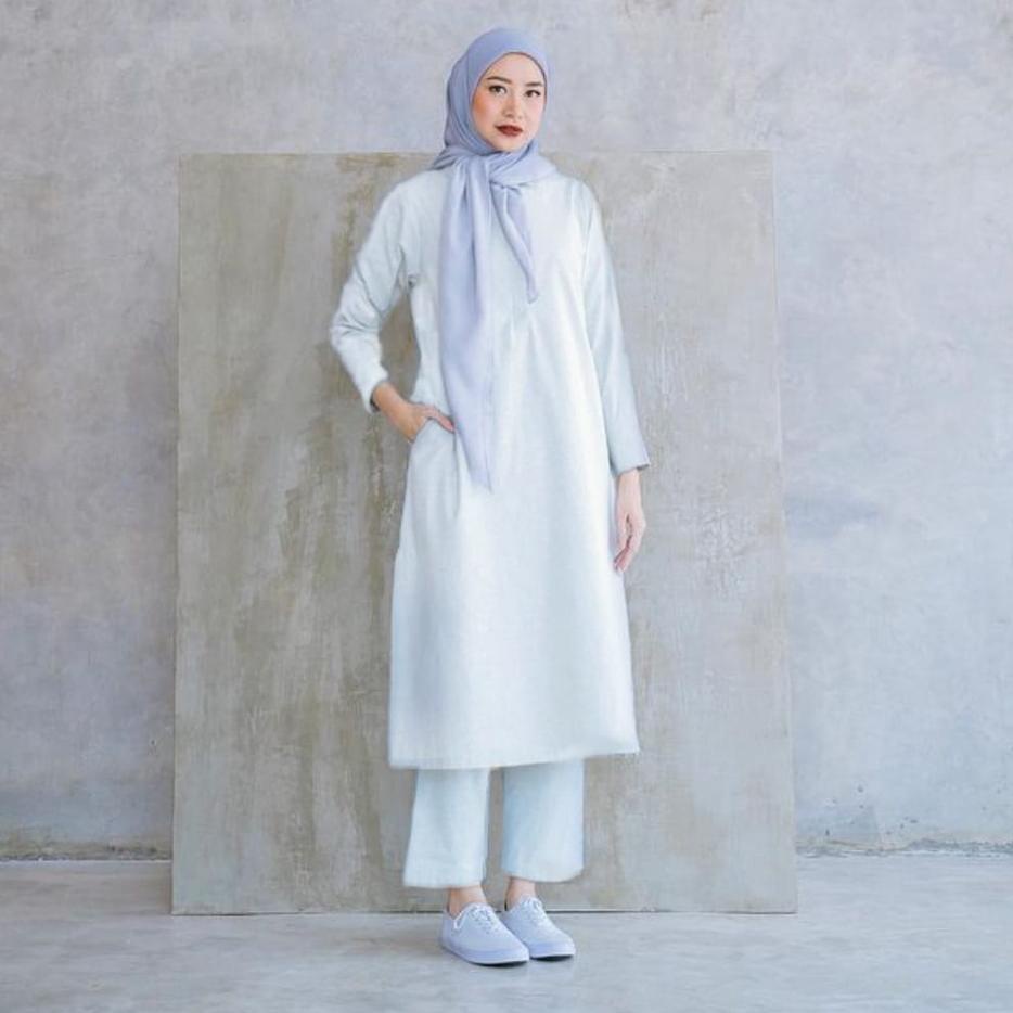 Best Seller.. setelan muslim wanita long tunik ukuran jumbo size L XL XXL 3XL 4XL terbaru 2021 / set