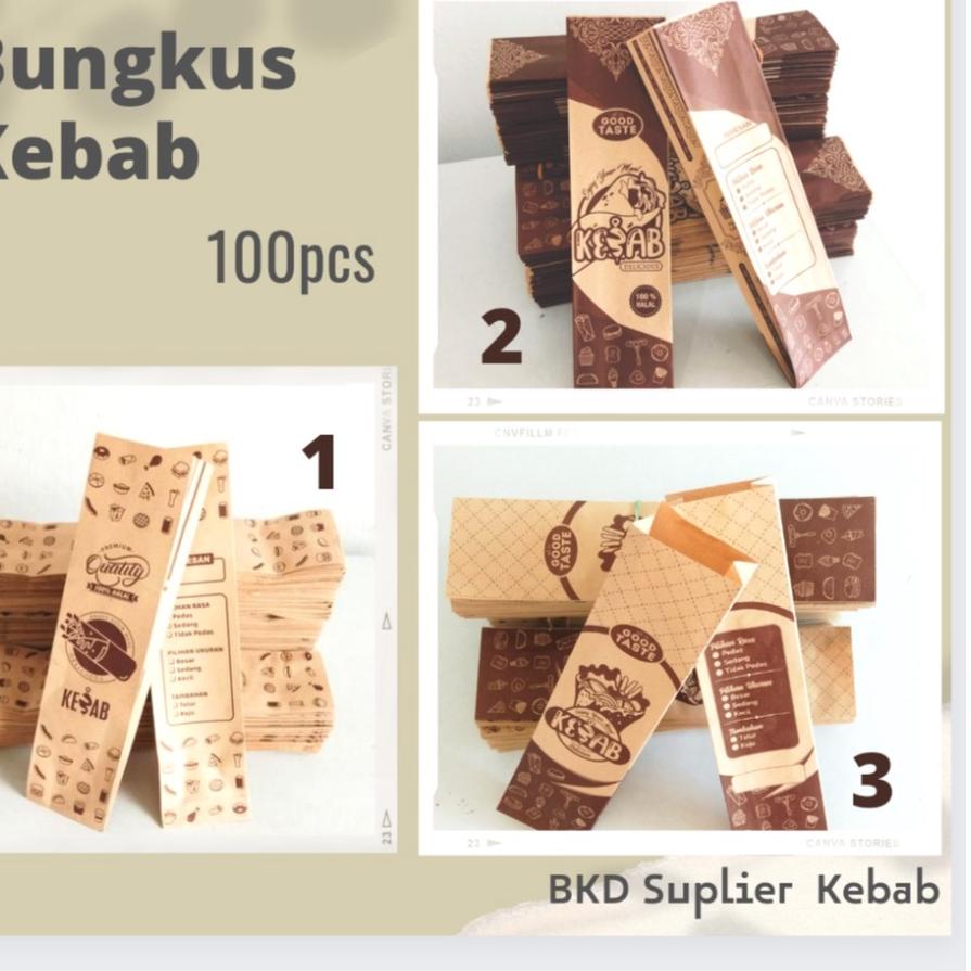 

Model baru - Bungkus kemasan kebab kertas cokelat 100pcs