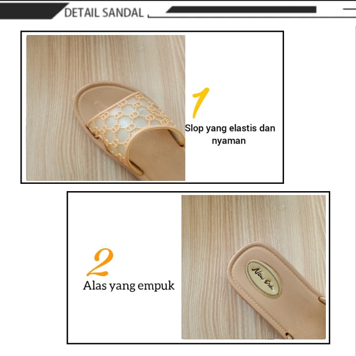 gos NEW ERA LB E 15102 Sandal Slop Plat Cewek Size 37-41