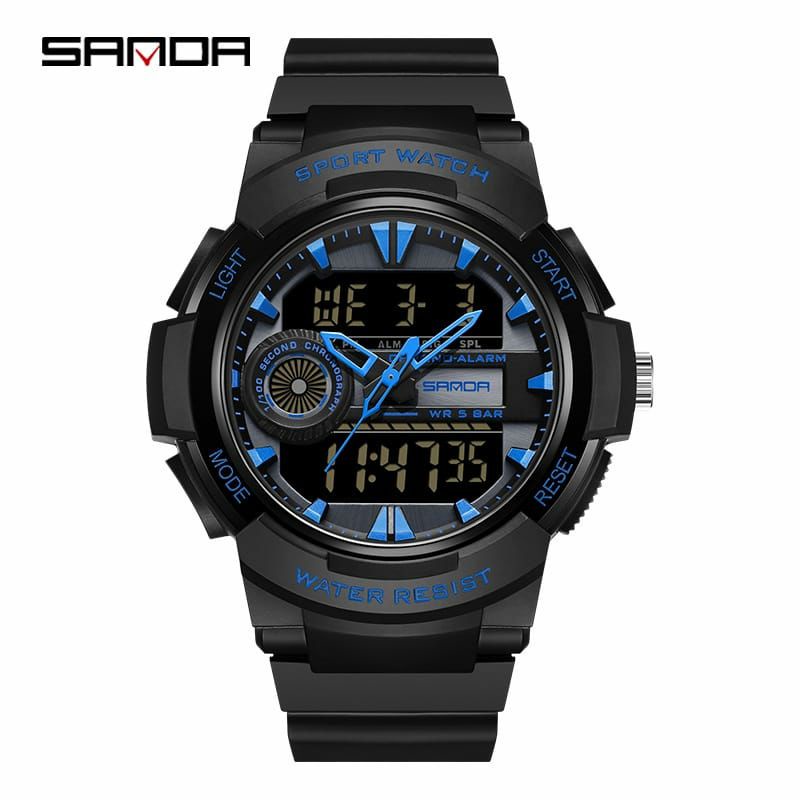 BIG SALE SANDA 6082 Jam Tangan Pria Digital Analog Tali Rubber Shockproof Anti Air