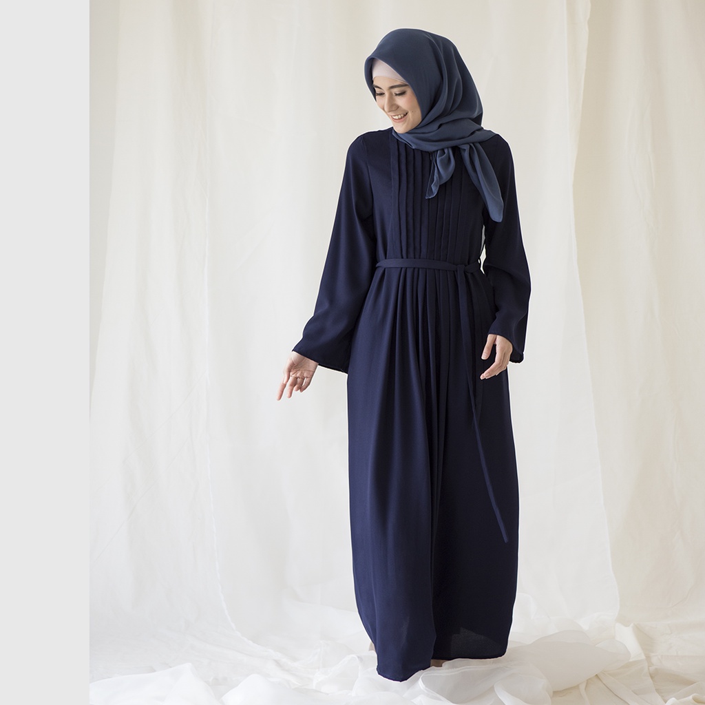 Kananta by Aska Label - Dress wanita panjang gamis Muslim busui friendly ukuran XS sampai jumbo warna hitam, coksu,mauve,biru navy