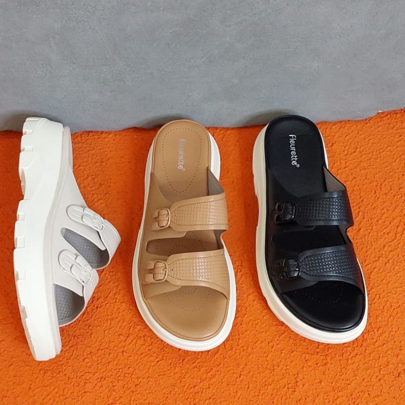 FLEURETTE | ORIGINAL | sandal wanita | JANE warna Brown no. 38. BARU BUKAN SECOND