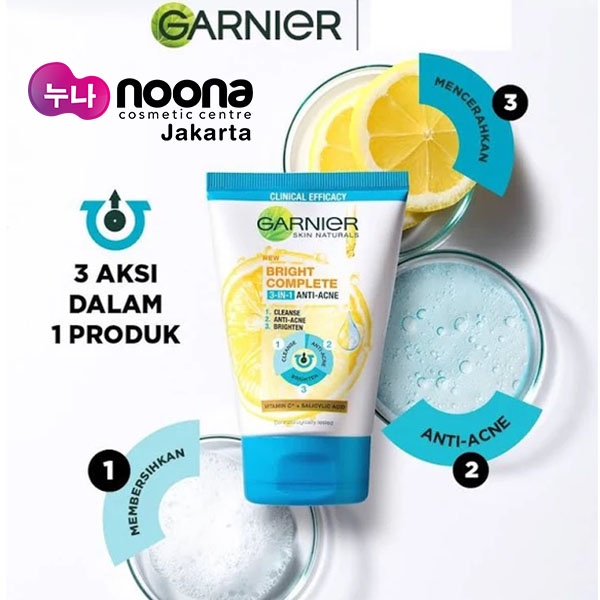 GARNIER NEW BRIGHT COMPLETE 3-IN-1 ANTI-ACNE