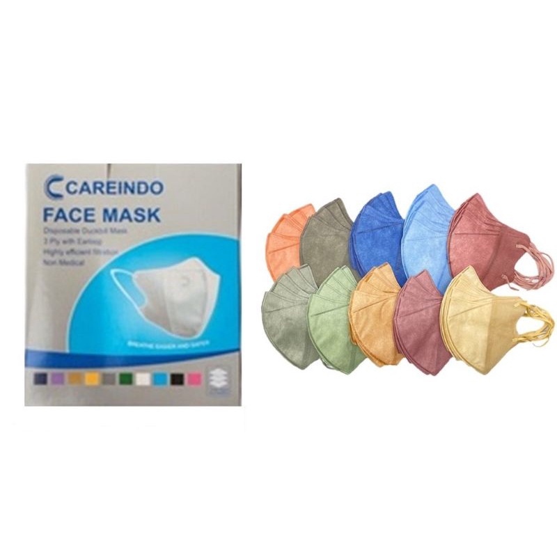 Masker duckbill non hijab isi 10 pcs hitam putih warna warni