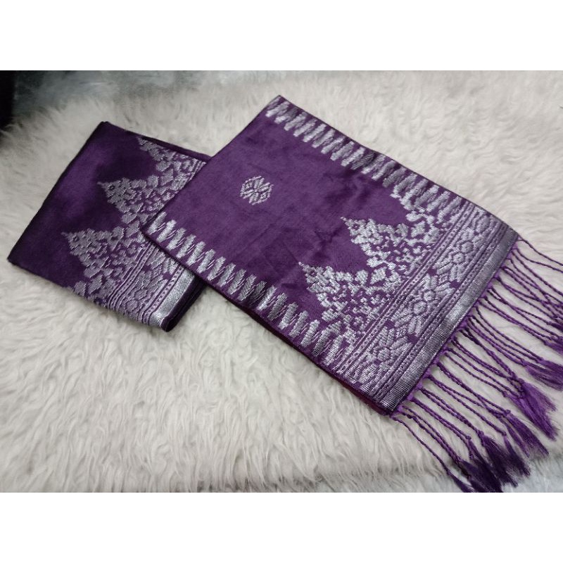 songket silungkang warna ungu terong