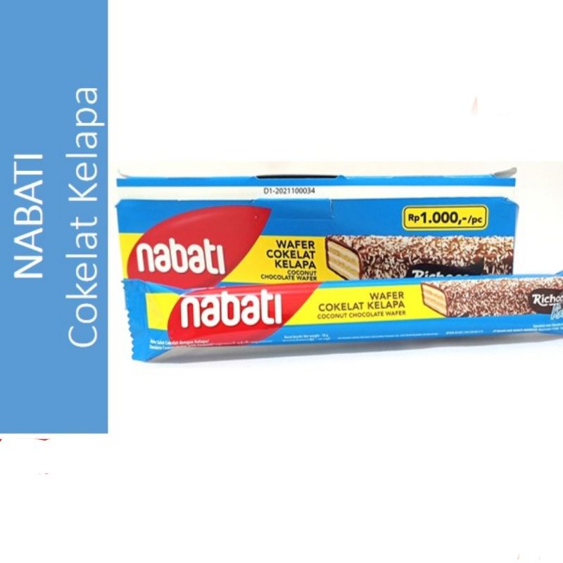 

nabati wafer cokelat kelapa 1 box isi 12pcs - richoco saut coklat klapa 168g - jajan enak murah grosir