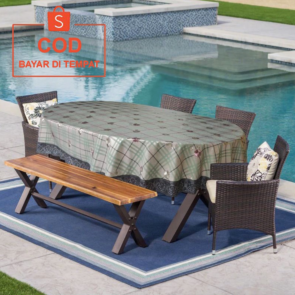 ✅COD TAPLAK ALAS MEJA MAKAN 6 KURSI UKURAN 140X220CM ANEKA MOTIF DAN WARNA PERLENGKAPAN DAPUR HOME DECOR