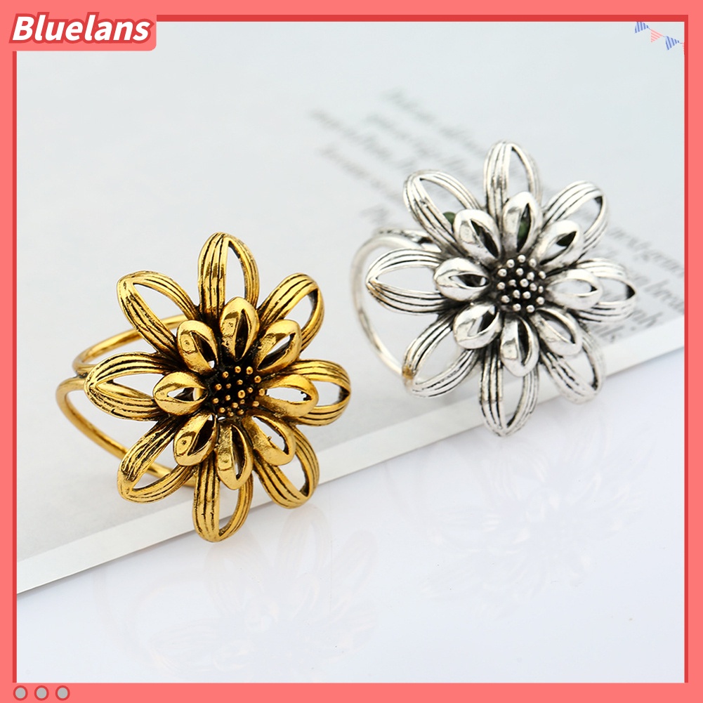 Bluelans Vintage Women Flower Shawl 3 Rings Buckle Scarf Clip Brooch Pin Jewelry Gift