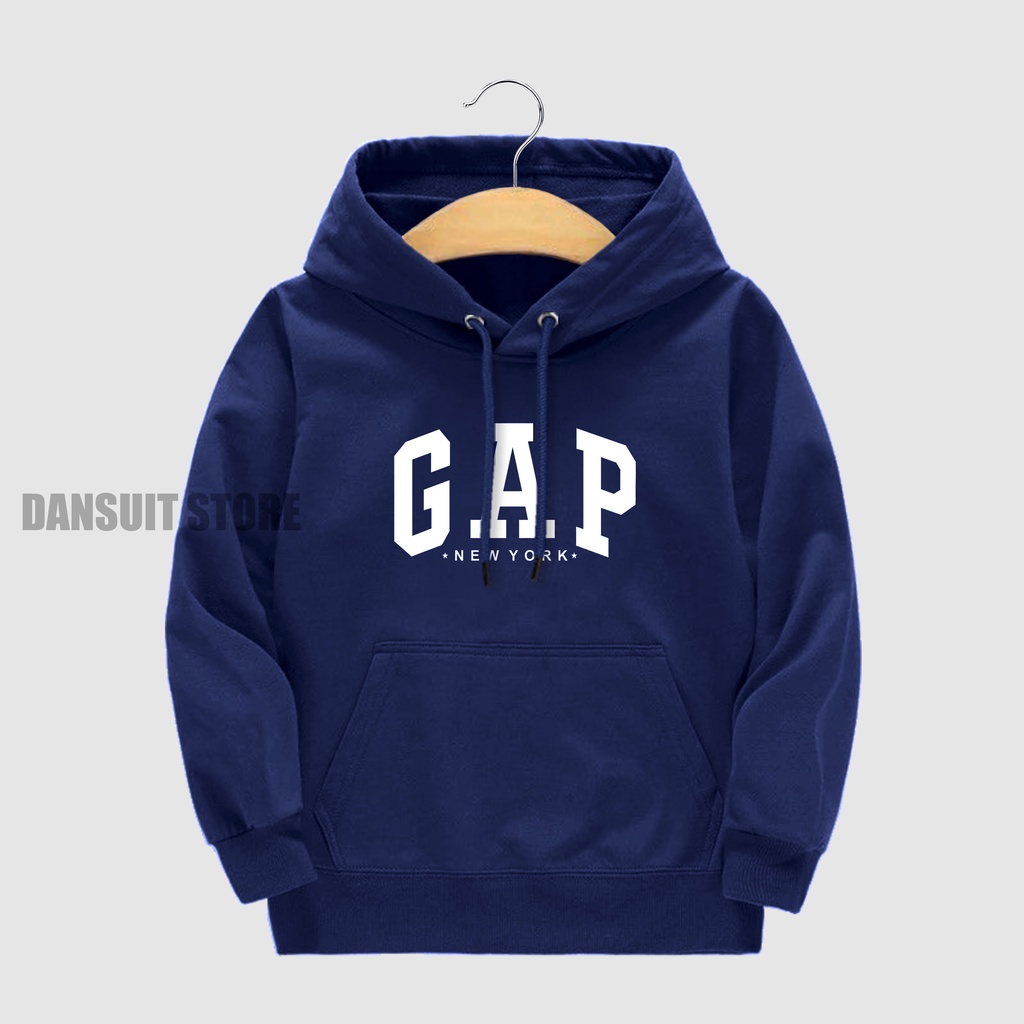 Sweater Hoodie Anak Laki-laki Perempuan Usia 4-13 Tahun Hoodie Anak Motif GAP Logo Bahan Tebal Premium