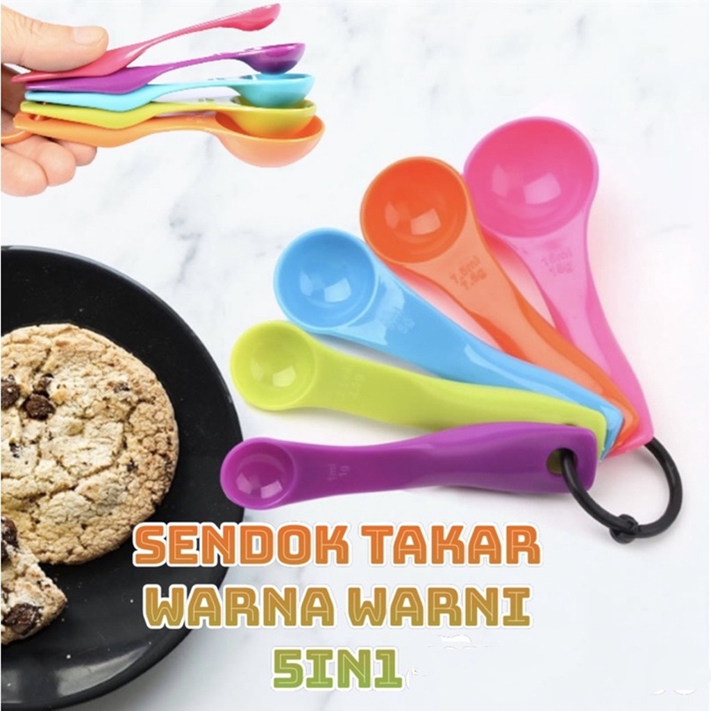 Sendok Takar Bumbu Set 6in1 Takaran Dapur Measuring Spons Cup