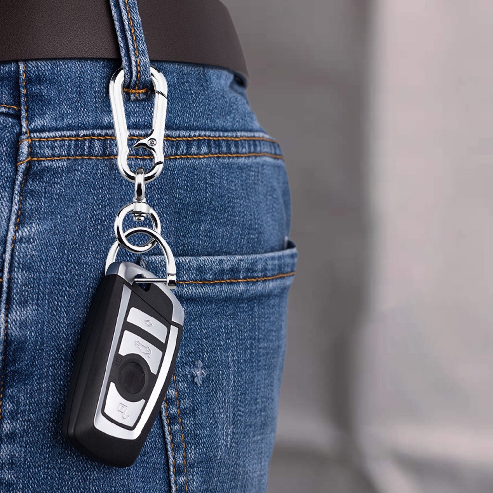 Gantungan Kunci Mobil Universal Bahan Metal 2 Warna Untuk Pria / Wanita