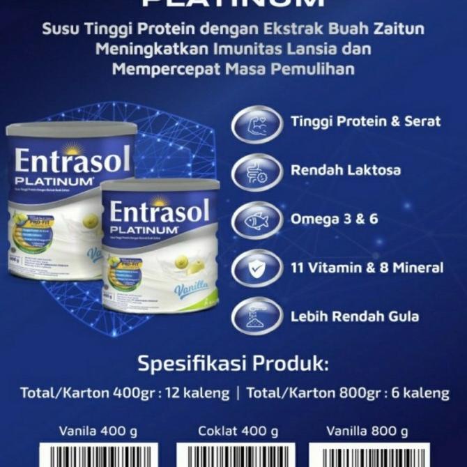 

[ COD ] entrasol platinum 800gr vanilla