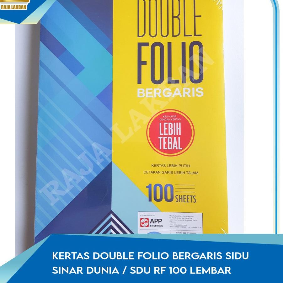 

Trendy! Kertas Double Folio Bergaris SIDU / Sinar Dunia / SDU RF 100 Lembar 오