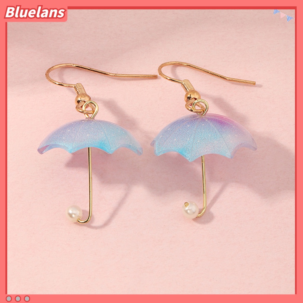 1 Pasang Anting Kait Wanita Bentuk Payung Warna Kontras Untuk Pernikahan