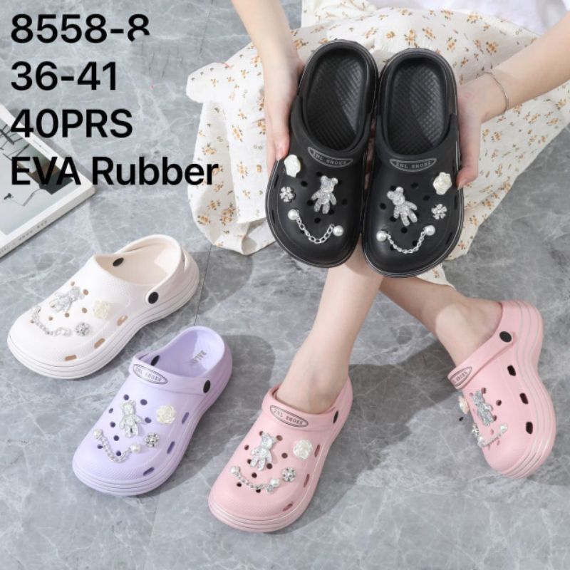 PROMO NGABISIN STOCK !!! BAIM RANTAI BEAR - SANDAL BAIM WANITA IMPORT NYAMAN UNIK CANTIK LUCU ANEKA WARNA KUBANG LUBANG KARET RUBBER ELASTIS ANTI SLIP 1217