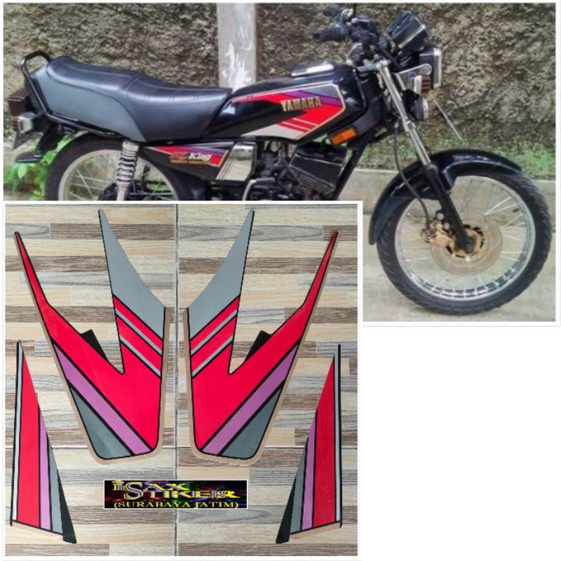 striping original Yamaha RX KING hitam merah tahun 1994