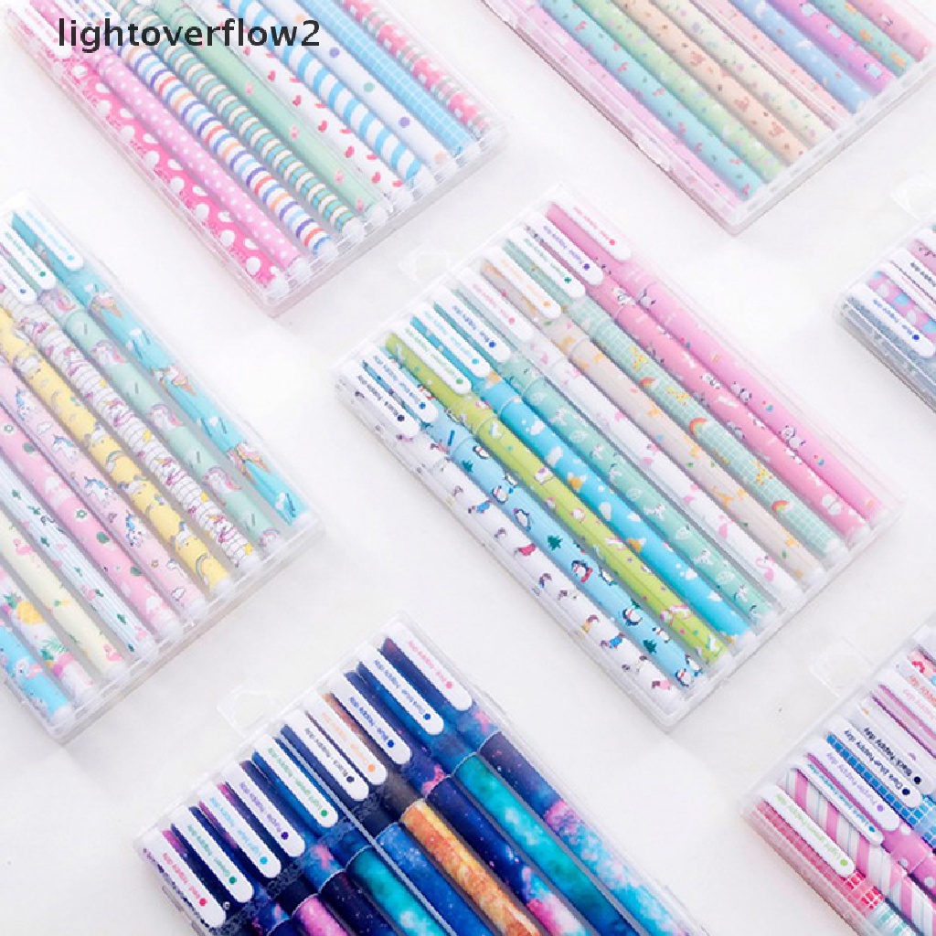 (lightoverflow2) 6 / 10pcs Pulpen Gel Warna-Warni Untuk Sekolah / Kantor