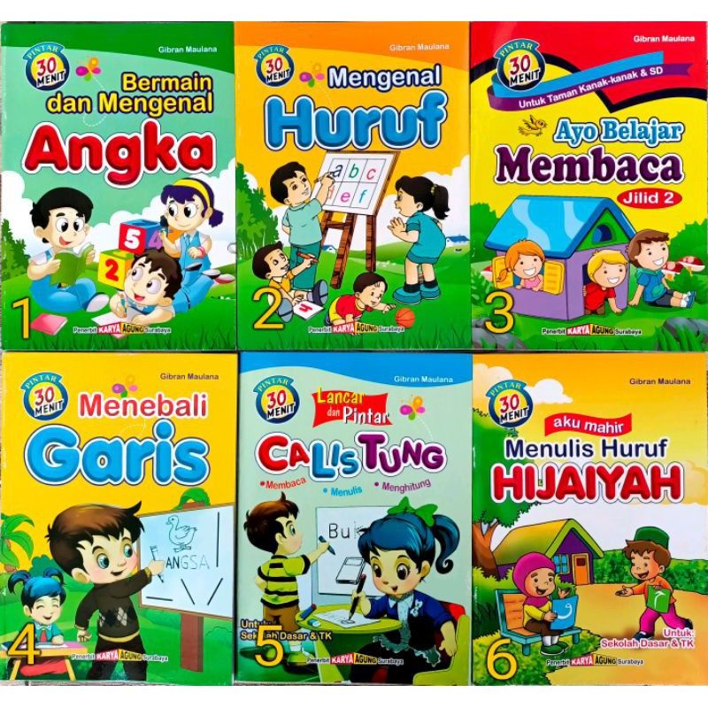 BUKU MEMBACA MENULIS HURUF ANGKA MENARIK GARIS - BUKU ANAK PAUD TK