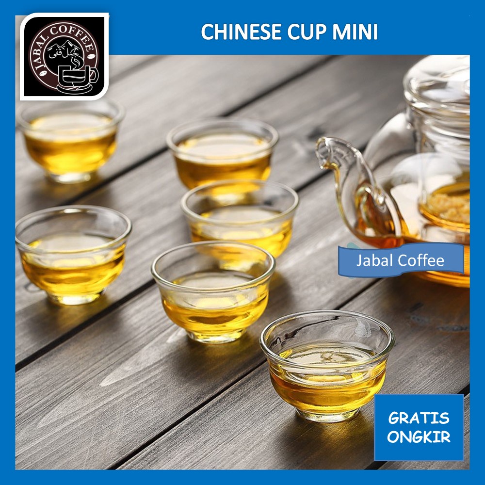Gelas Bambu Sloki Mini Soju / Chinese Tea Cup Mini 30 Ml / Glass Cups Small