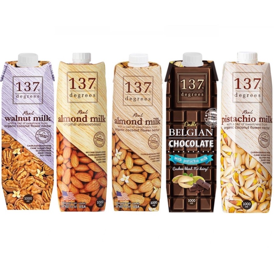 

137 Degrees 1 Liter Almond Milk Susu Almond Rasa Chocolate - Unsweetened - Original