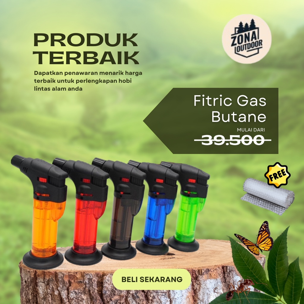 Firetric Korek Api Gas Butane Torch Jet Windproof Korek Api Unik Murah Keren Pemantik Kompor