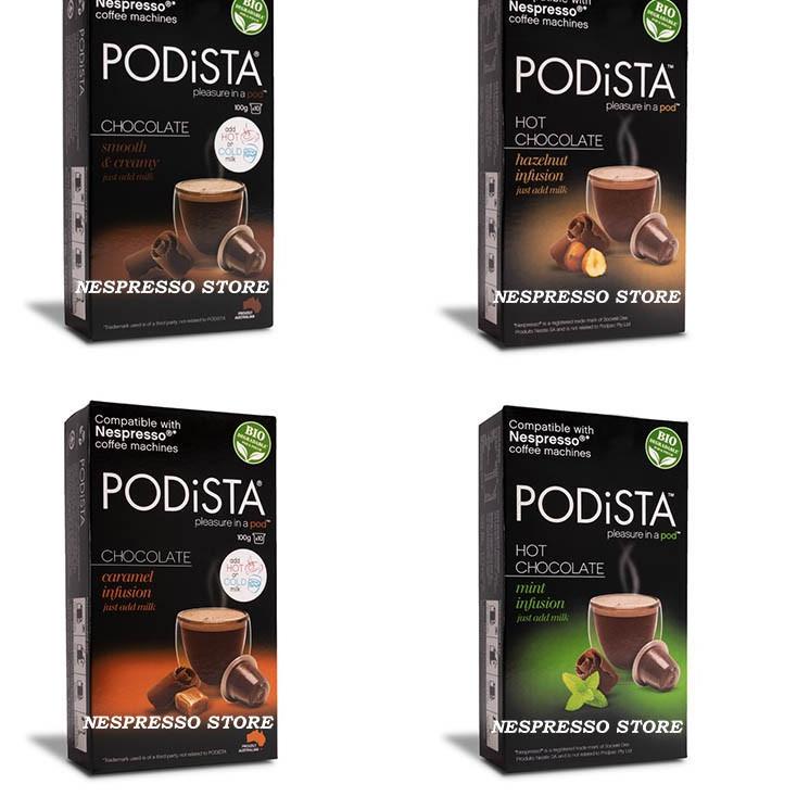 

CODETt0T4--Podista Chocolate Capsules Kapsul - All Variants, Nespresso Compatible