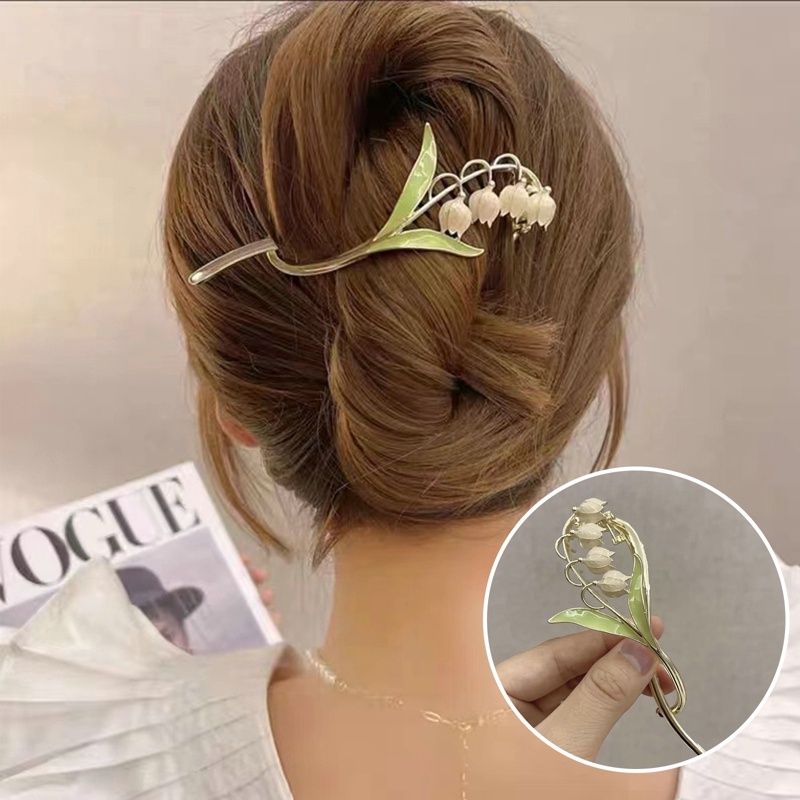 Jepit Rambut Tulip Bunga Matahari Bahan Metal Hair Clip Korea Enamel Gaya Untuk Wanita