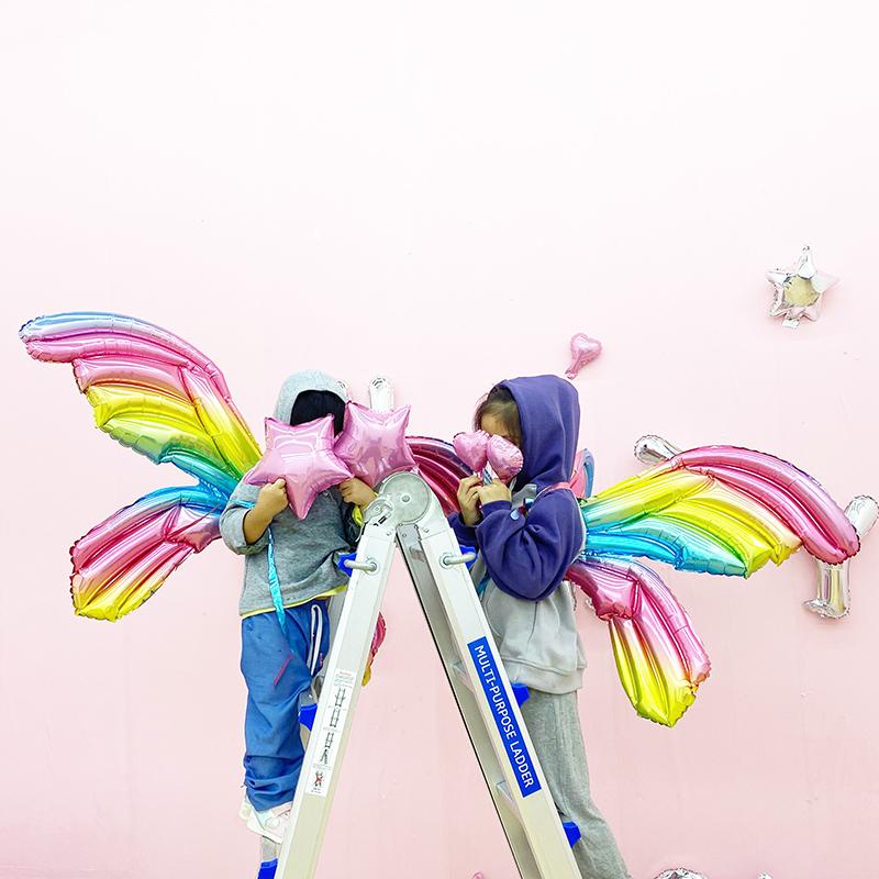 Balon Aluminum Foil Bentuk Sayap Malaikat Butterfly Untuk Dekorasi Pesta Ulang Tahun / Pernikahan