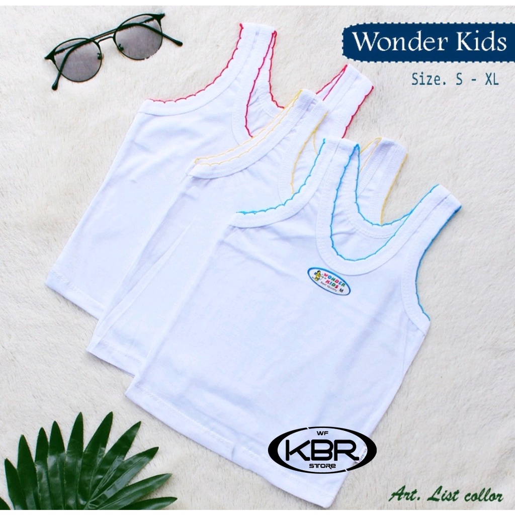 1 pcs 3 Pcs 6 pcs - SINGLET WONDER KIDS | singlet kaos kutang pakaian dalam anak halus / Kaos Kutang / Kaos Dalam / Singlet / singlet anak-anak / wf store