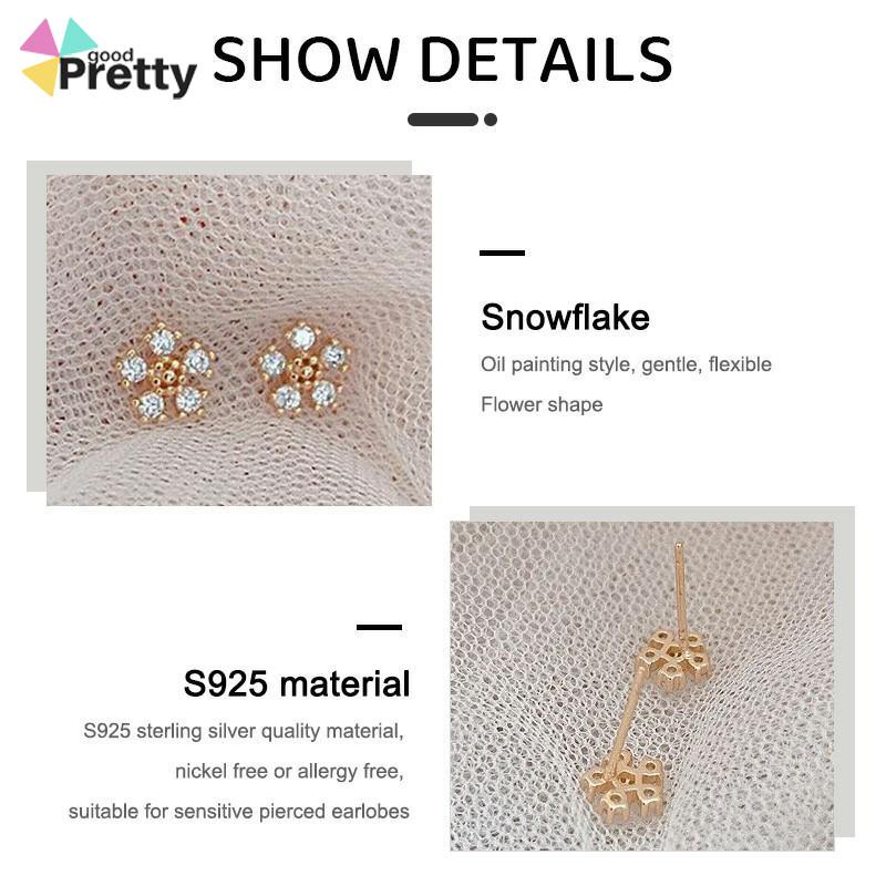 Anting Pejantan Kristal Berlian Titanium Steel S925 Untuk Wanita - PD