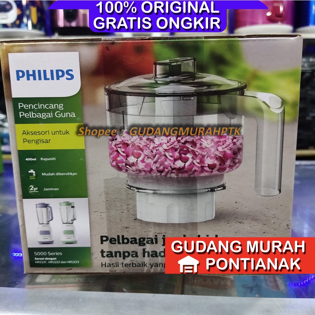 Chopper PHILIPS HR 3210 HR3210 Penggiling daging alat pencacah pelumat bawang pemotong