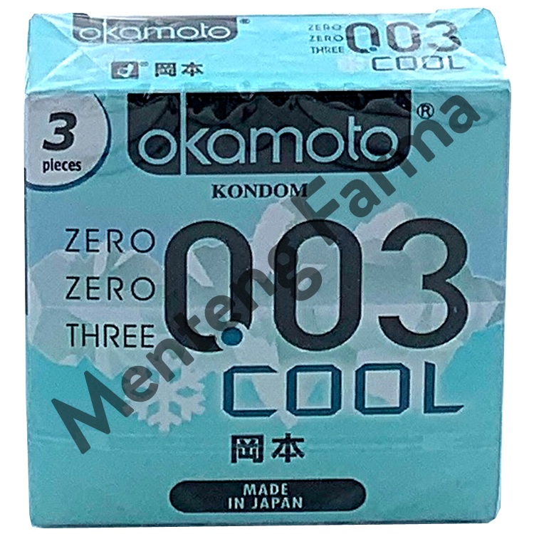 Kondom Okamoto 003 Cool 3 Pcs - Dengan Sensasi Menthol