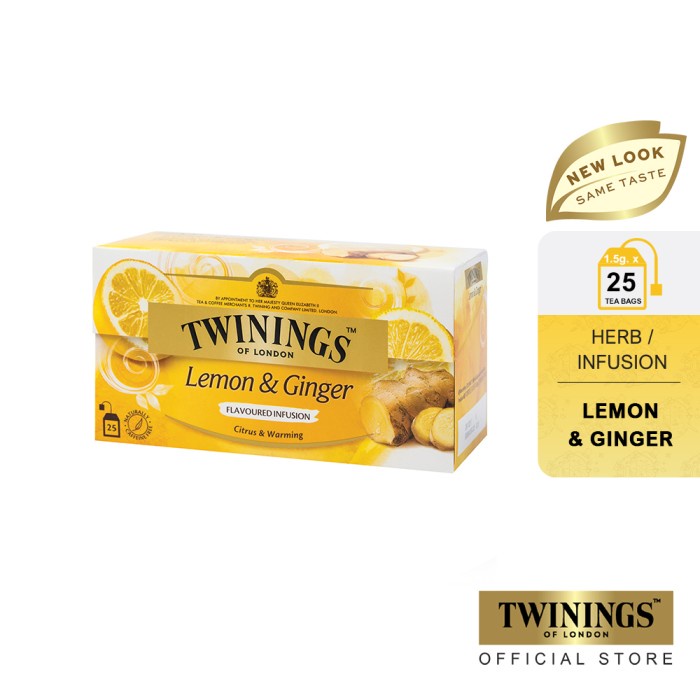 

Twinings Teh Celup Rasa Lemon & Ginger Tea 25x1.5gr