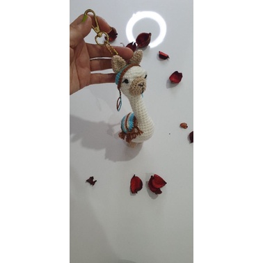 Boneka Amigurumi gantungan tas Llama