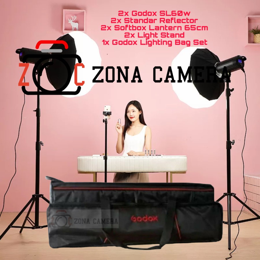 Paket Godox SL60w Lantern LED Video Light Storm COB SL60 SL 60 Lanter