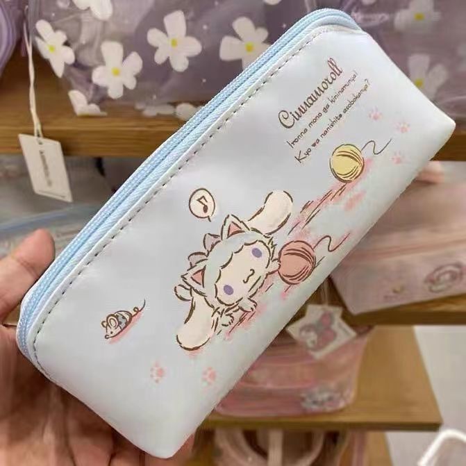 ◇Sera Sanrio Yugui anjing Melody lucu makeup tas tas penyimpanan tas pensil kartun lucu siswa