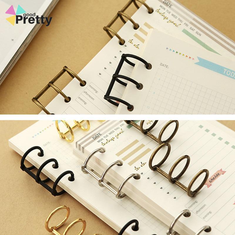 3-hole Metal Clip Movable Open Desk Calendar Book Rings Loose-leaf Binder - PD