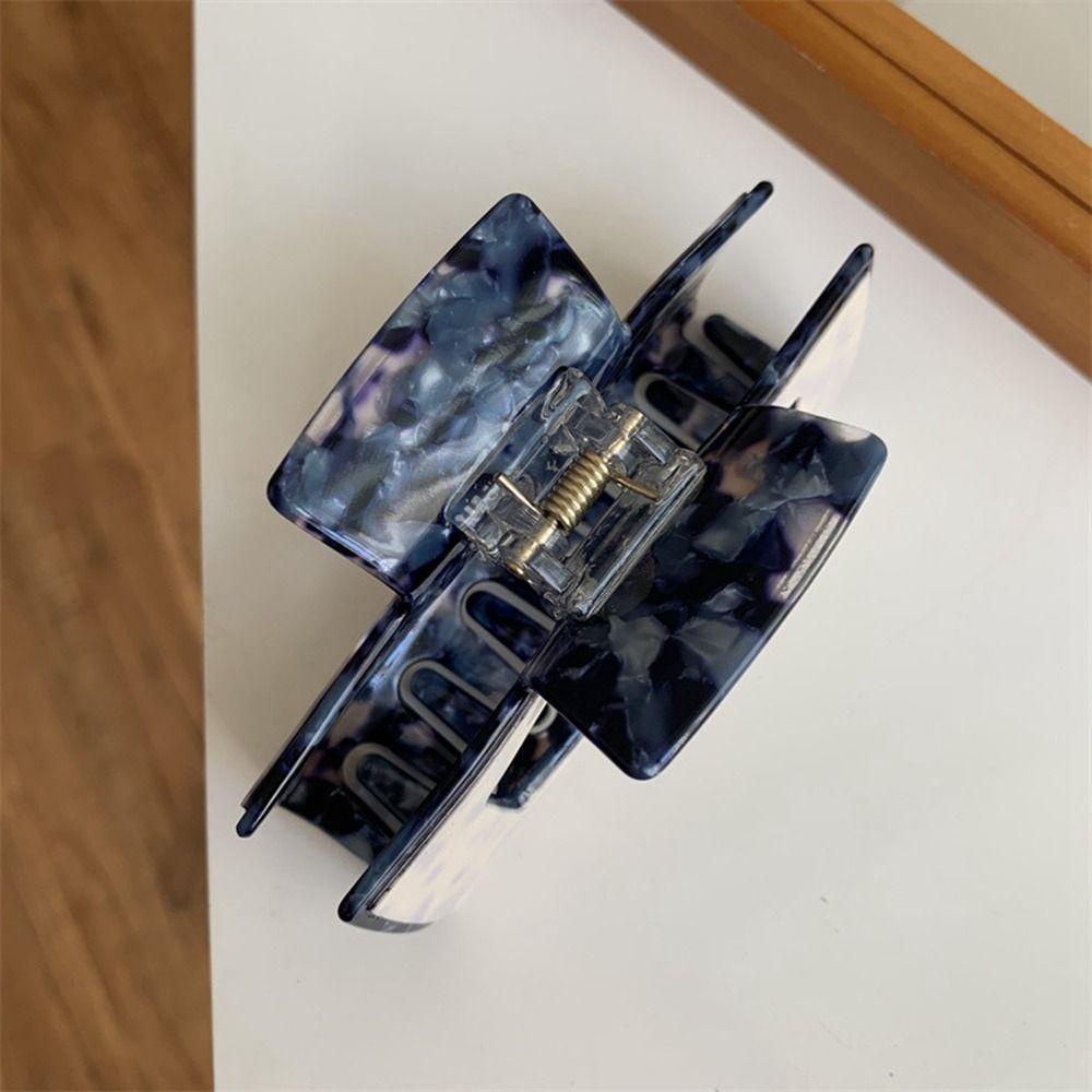 Agustinina Klip Rambut Persegi Panjang Gadis Lucu Asam Asetat Berongga Hiu Klip Bentuk Geometris Aksesoris Rambut Perempuan