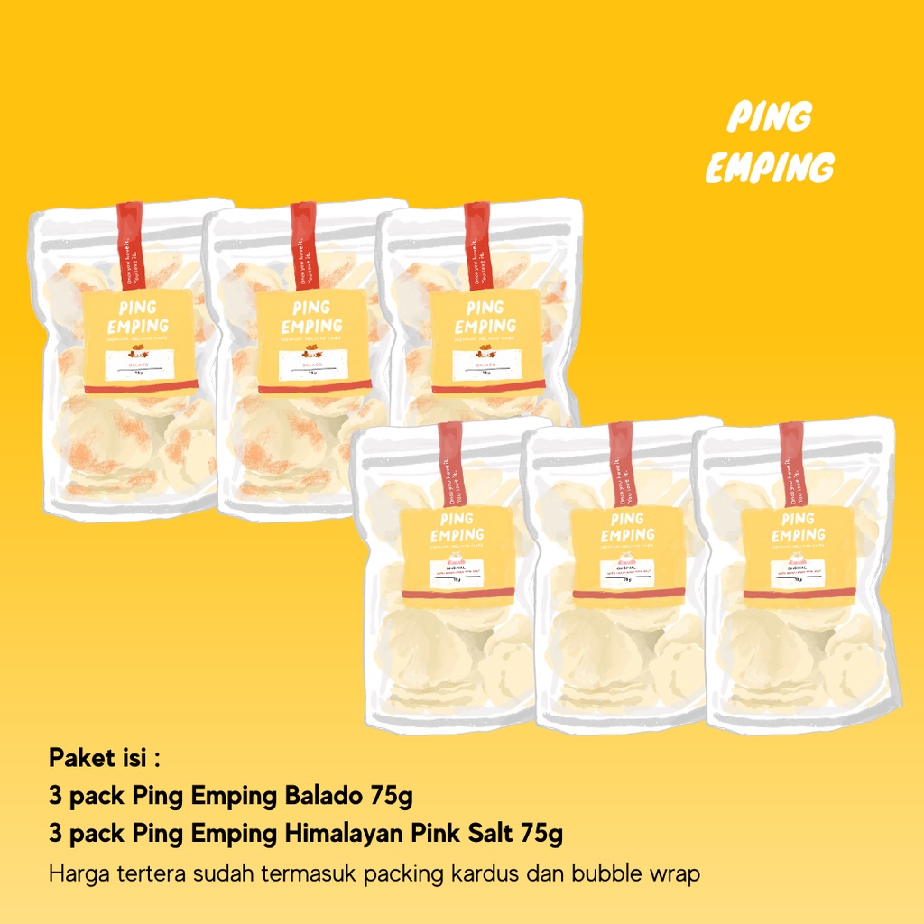 

Paket Box Ping Emping 3 Balado , 3 Original with Himalayan Pink Salt