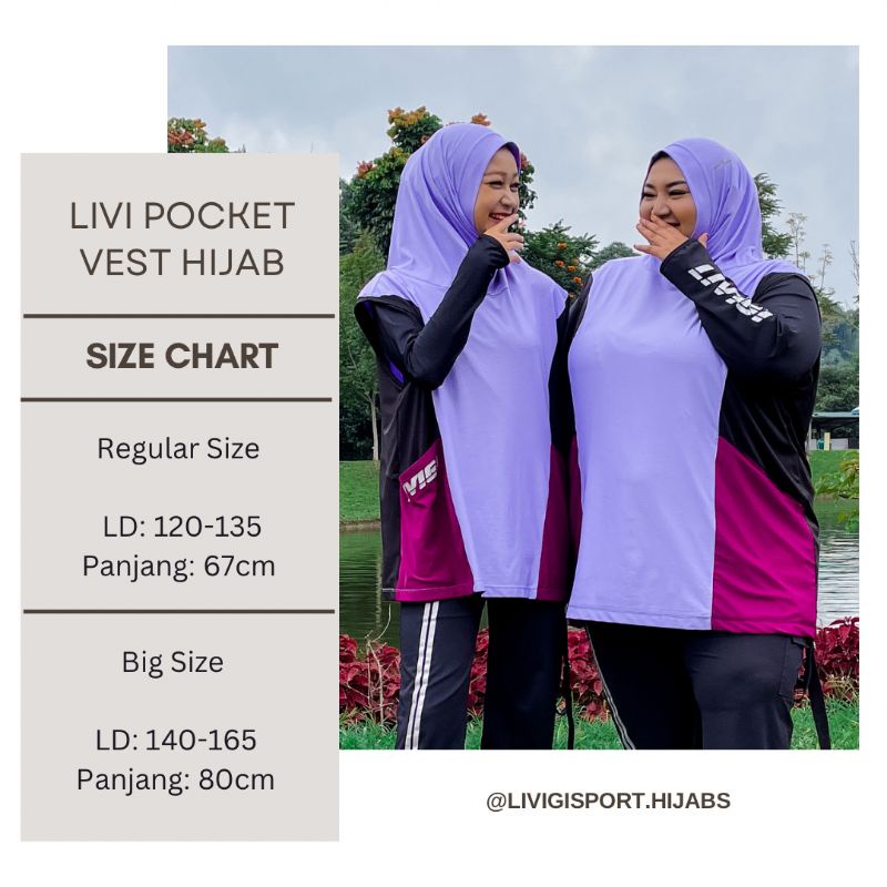 Livigi - Livi Pocket Vest Hijab - Kerudung Rompi Olahraga