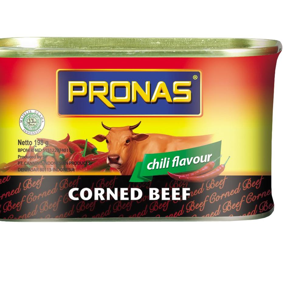 

CODEXx4X8--Pronas Kornet Sapi Chili 198 g dalam kemasan kaleng EOE Bundling 2 pcs
