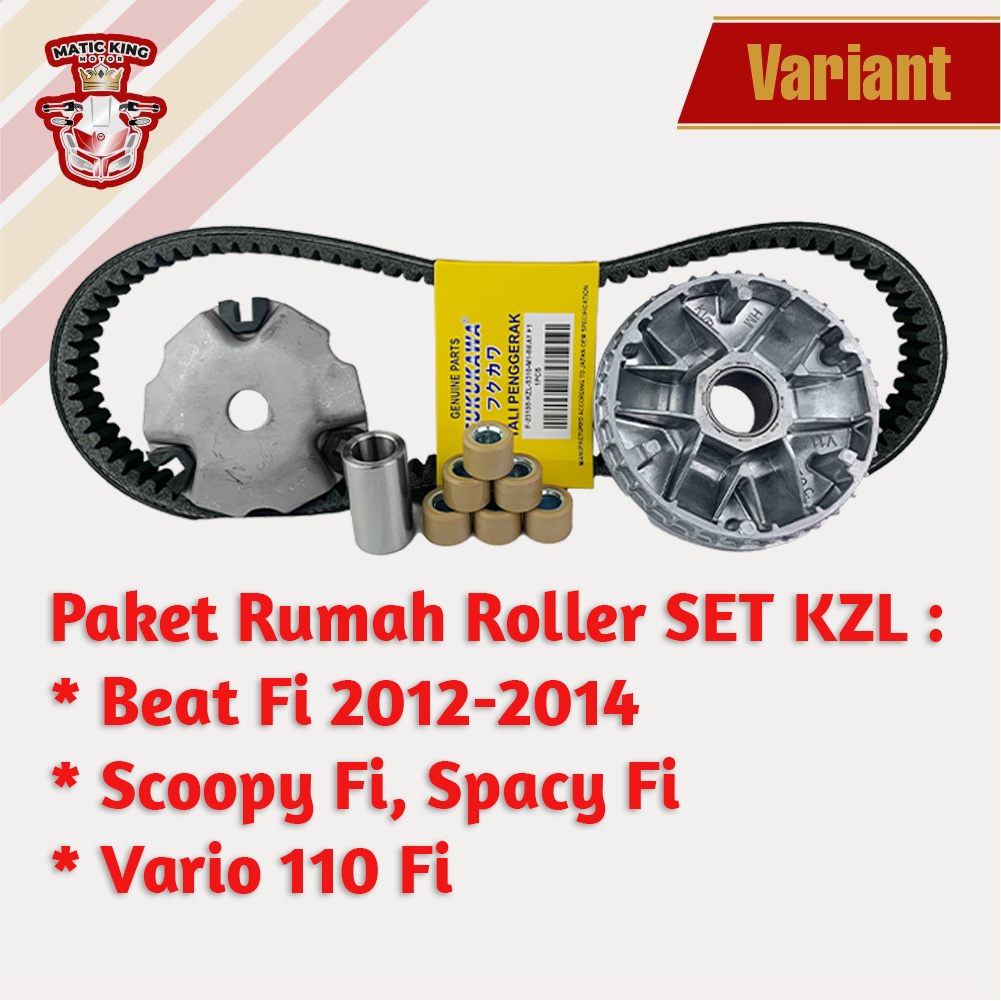 Paket Kirian Rumah Roller Vanbelt KIT Roller Honda Beat Scoopy Vario Spacy Injeksi Fi 110 KZL Fukukawa