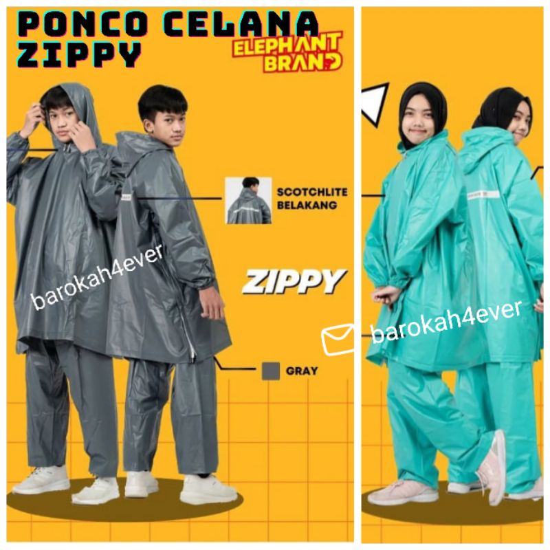 Jas Hujan Ponco Celana ZIPPY Gajah