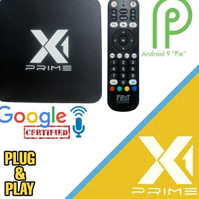 COD STB Android TV BOX X-1 PRIME Google Certified Voice Command Tinggal Pakai (ART. 7779)