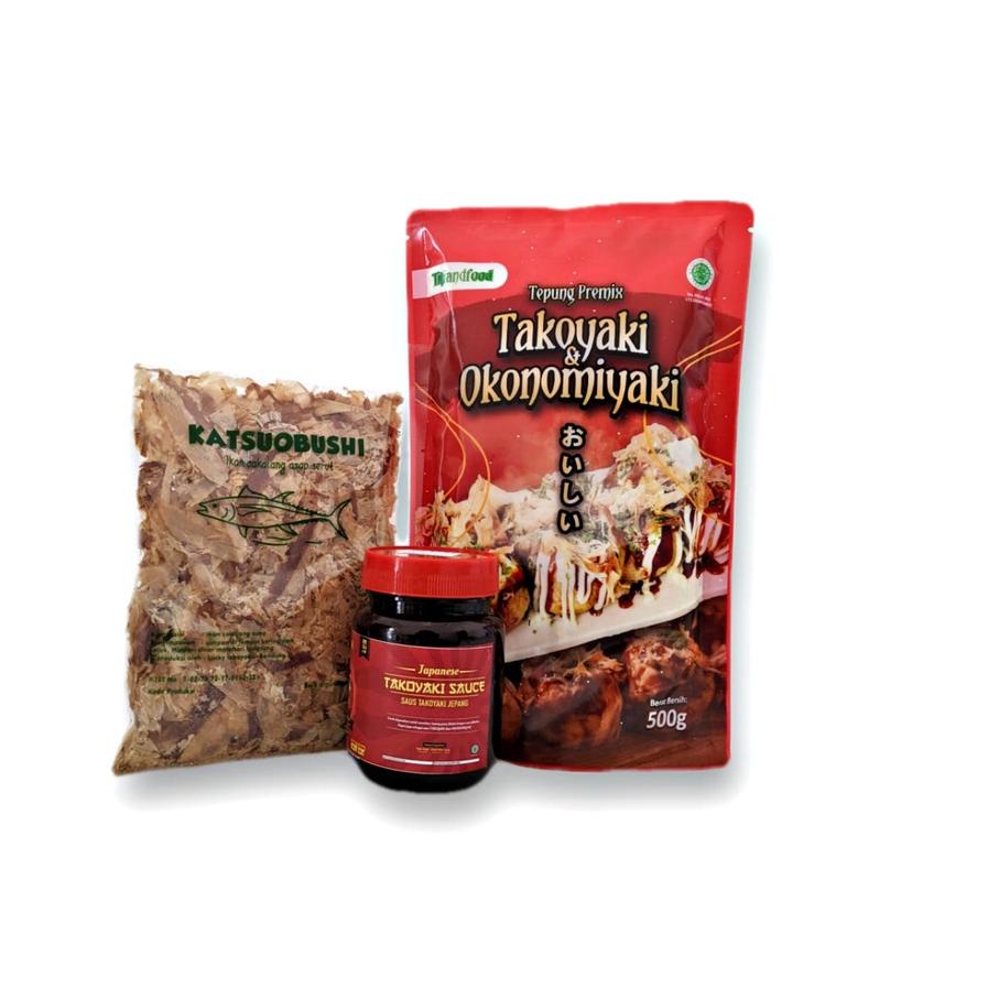 

EXCLUSIVE!Paket Hemat Bahan Takoyaki | Okonomiyaki HALAL Tepung Saus Katsuobushi|RA1