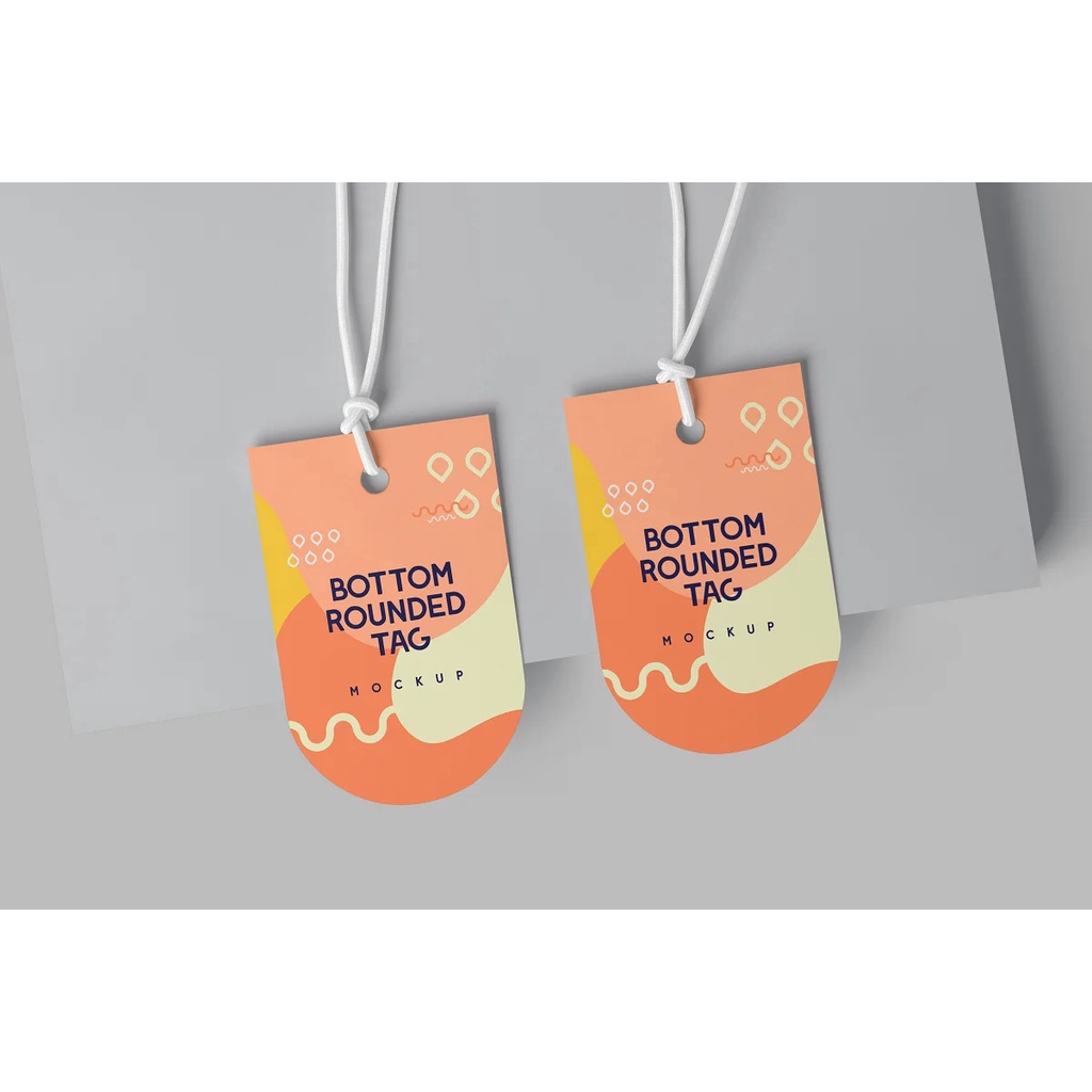 Side Oval Shape Tag Mockups