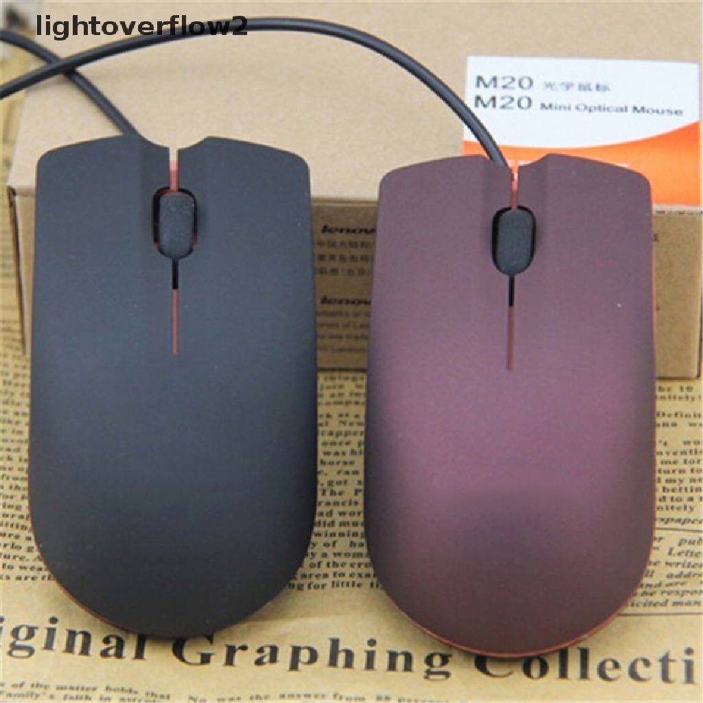 (lightoverflow2) M20 Mouse Optikal Kabel USB 2.0 Permukaan Frosted Untuk Komputer PC (ID)